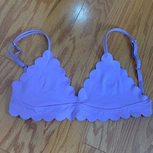 Scalloped lavender bra